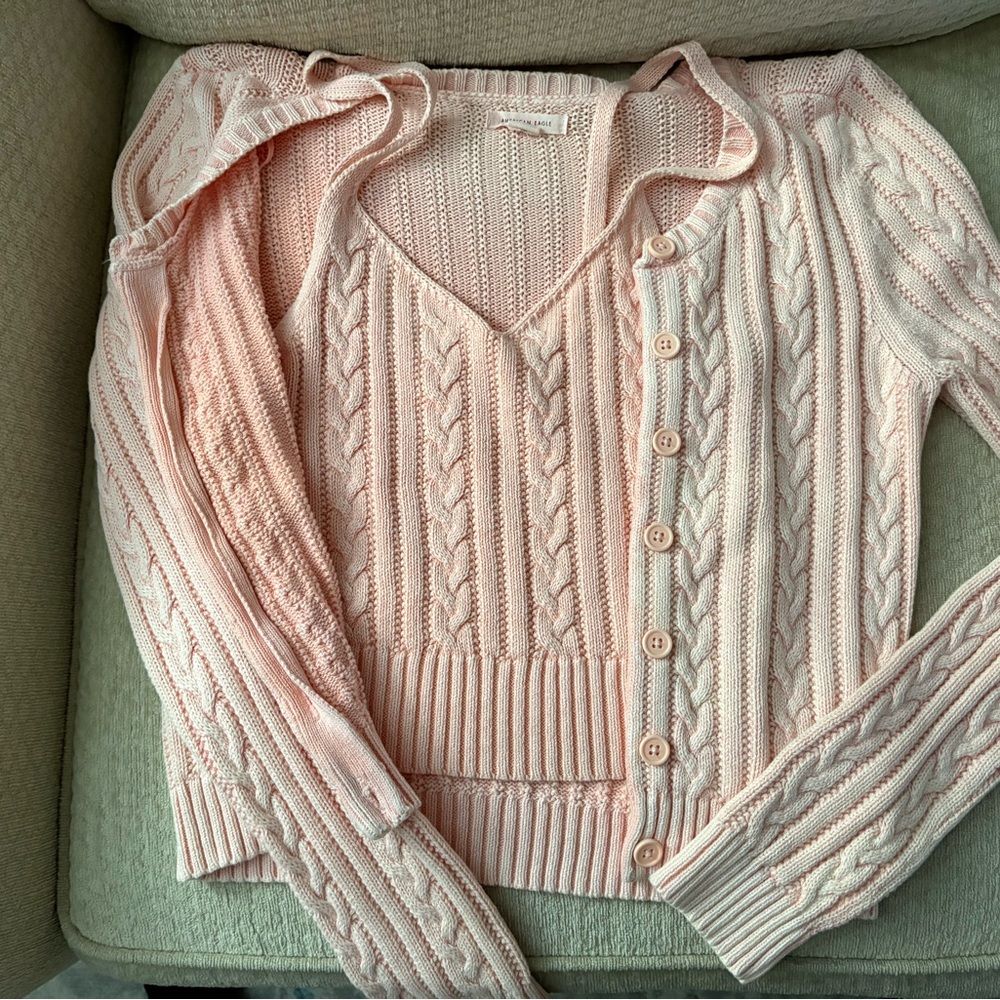 Pink Cable Knit Sweater Set